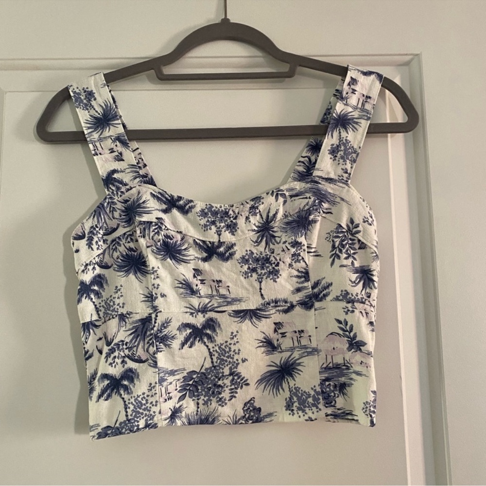 Abercrombie & Fitch Tropical Print Linen Blend Set- XXS